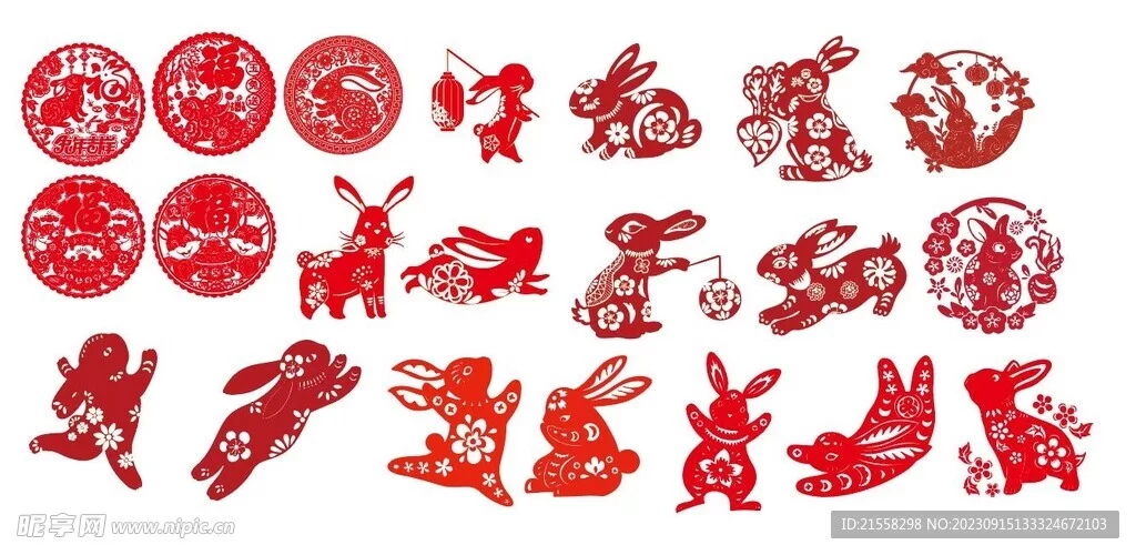卡通兔剪纸图案可爱又可打印，图片大全大图有哪些？