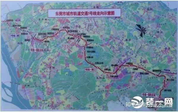 东莞地铁兼职，1号线2号线线路图交叉点在哪？